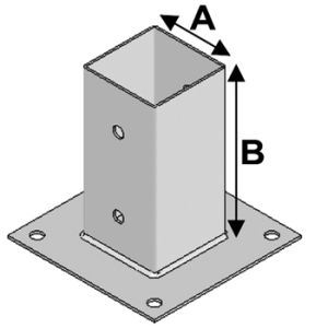 Suport PJB pentru stalpi de 80x80 mm - 1 buc 