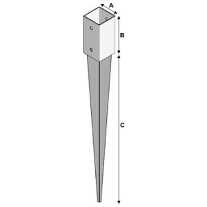 Suport PJE pentru stalpi de 80x80 mm - 1 buc 